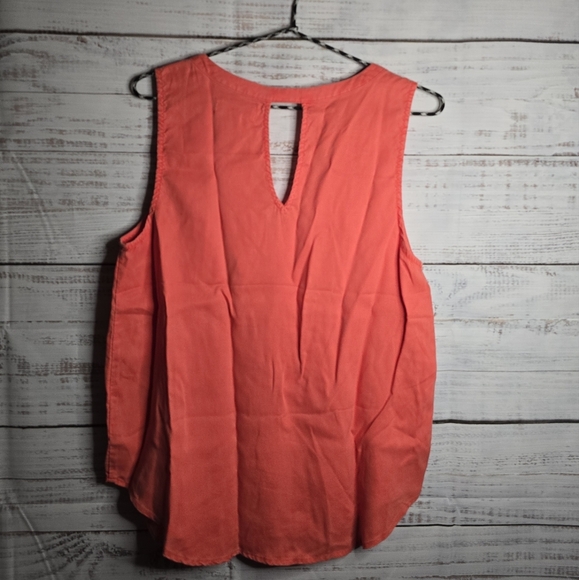 Cloth & Stone Coral Sleeveless Blouse Tanktop Vneck Women Sizd Medium - Picture 2 of 4